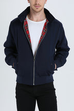 Men's Tartan Lined Harrington Jacket