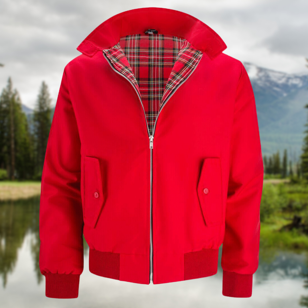 Men's Tartan Lined Harrington Jacket