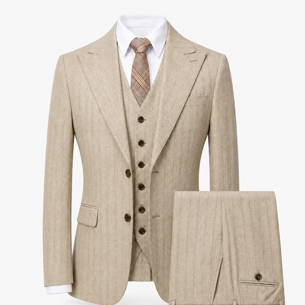 Men's Pinstripe Three-Piece Suit