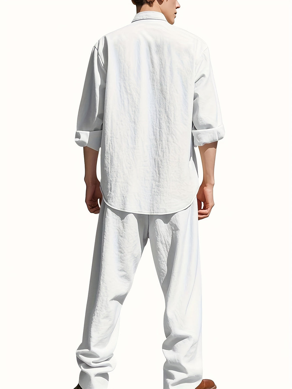 Men's Band Collar Two-Piece Set