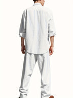 Men's Band Collar Two-Piece Set