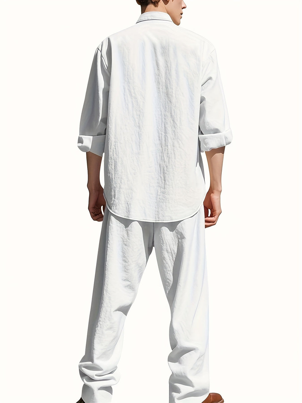 Men's Band Collar Two-Piece Set