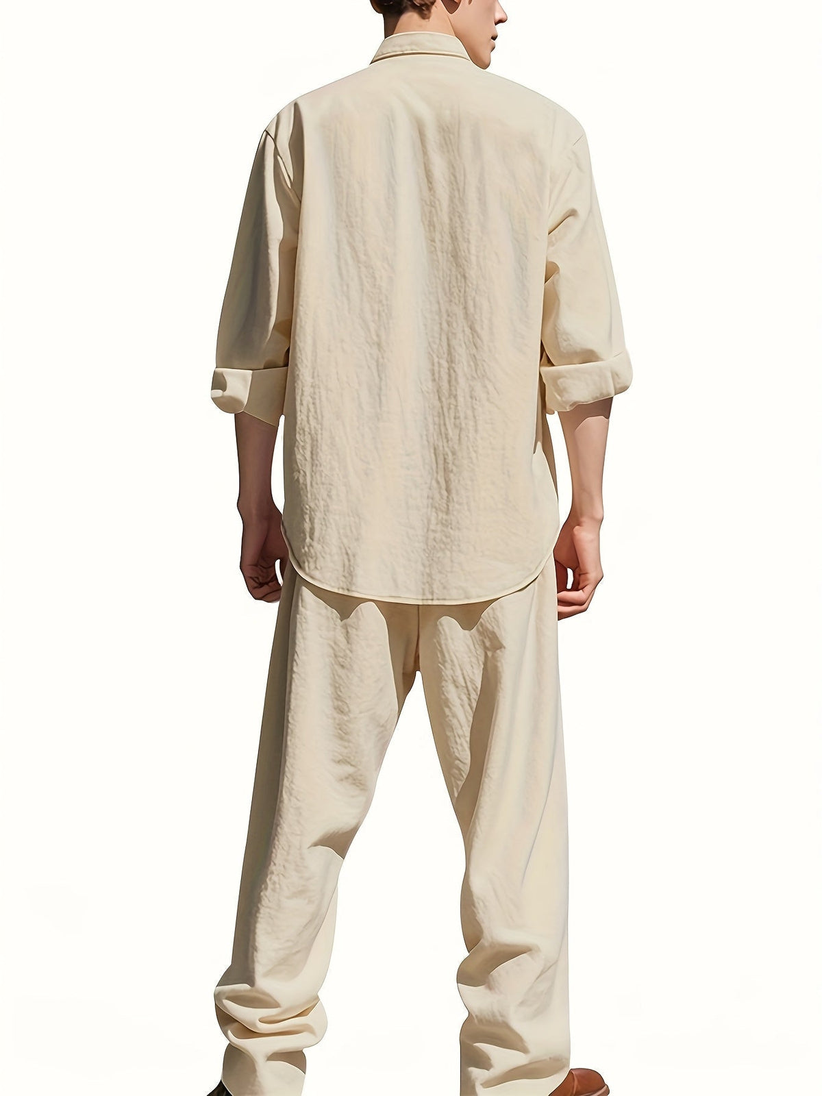 Men's Band Collar Two-Piece Set