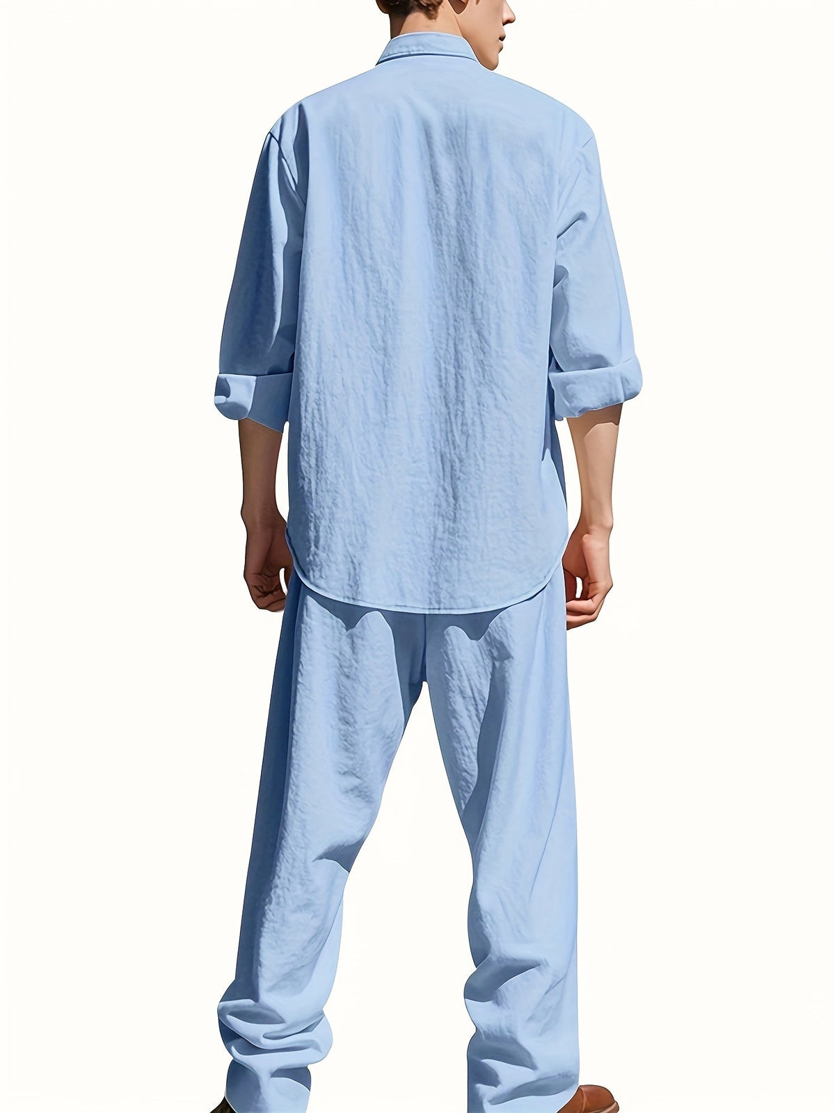 Men's Band Collar Two-Piece Set