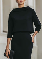 Women's Boat Neck Midi Two-Piece Set