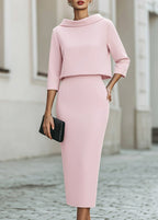 Women's Boat Neck Midi Two-Piece Set
