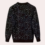 Men's Ribbed-Trim Printed Jumper