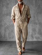 Men's Drawstring Utility Jumpsuit