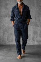 Men's Drawstring Utility Jumpsuit