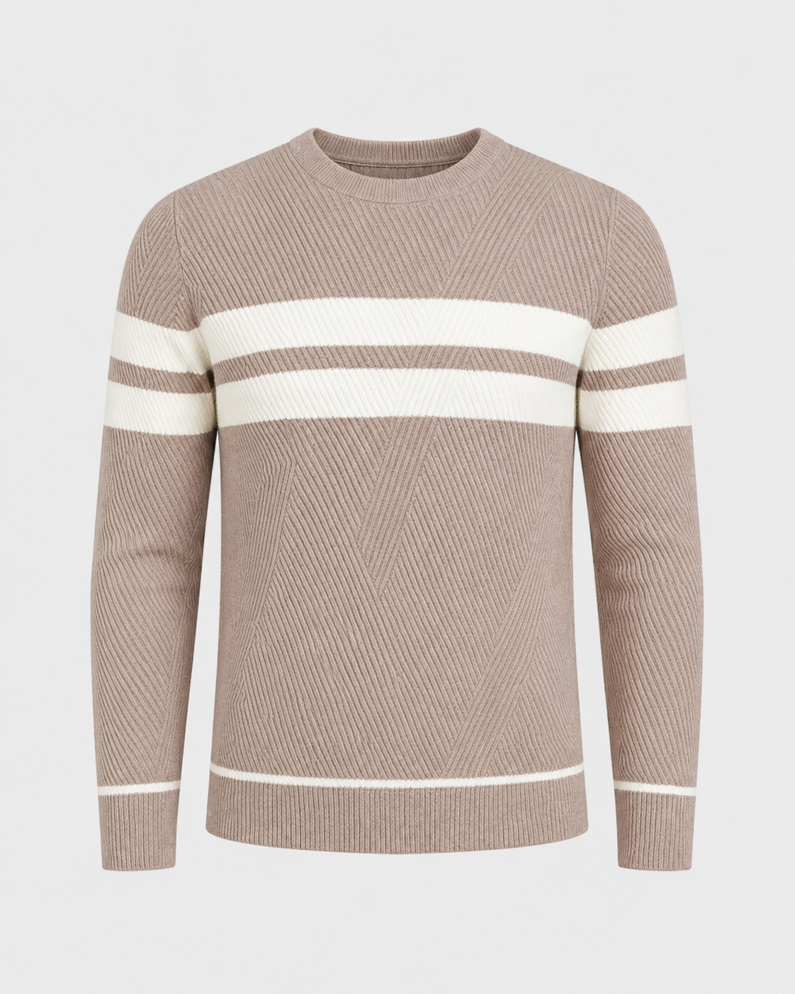 Men's Textured Crew Neck Jumper