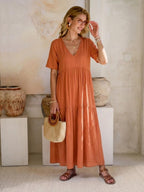 Women's Tiered Boho Maxi Dress