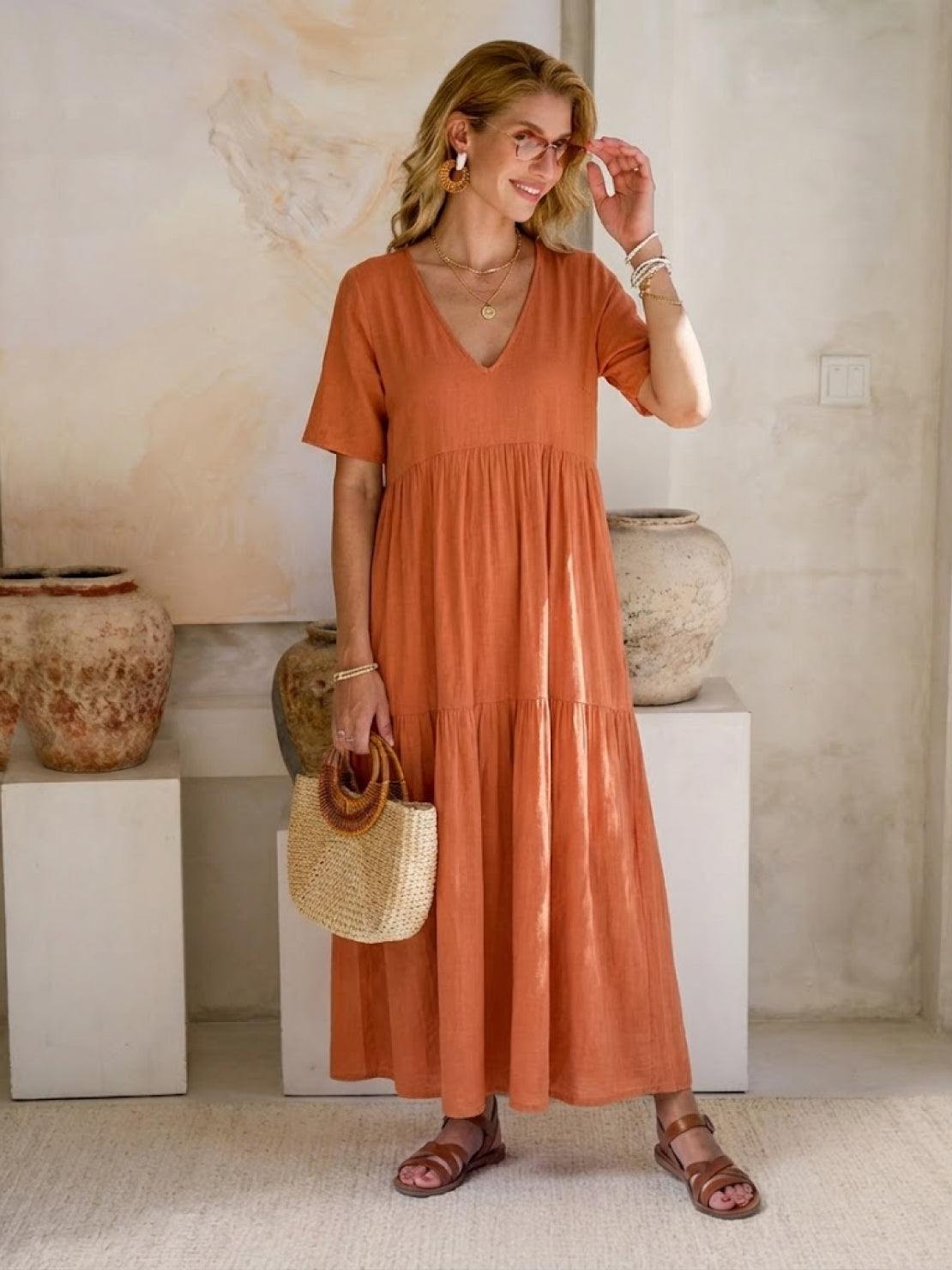 Women's Tiered Boho Maxi Dress