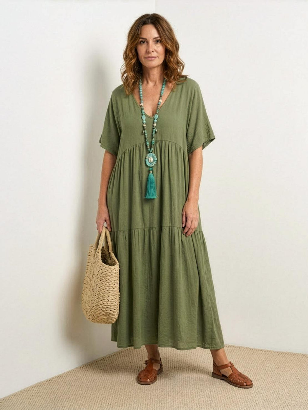 Women's Tiered Boho Maxi Dress