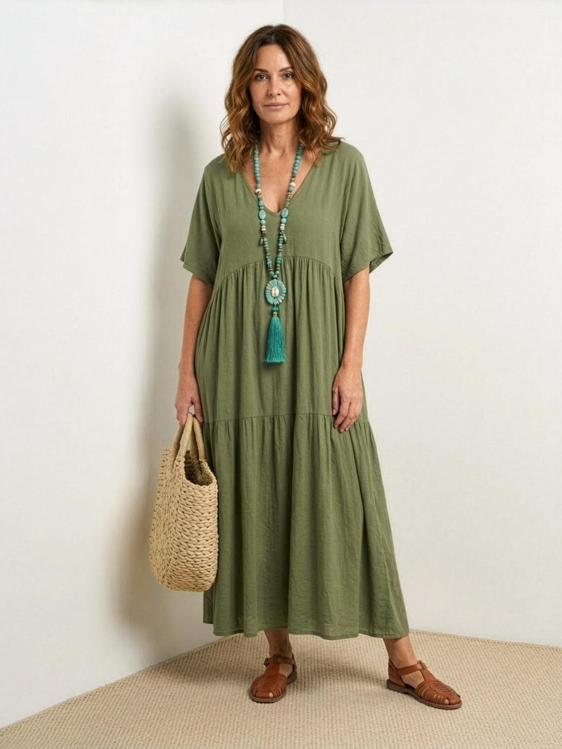Women's Tiered Boho Maxi Dress