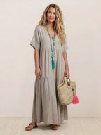 Women's Tiered Boho Maxi Dress