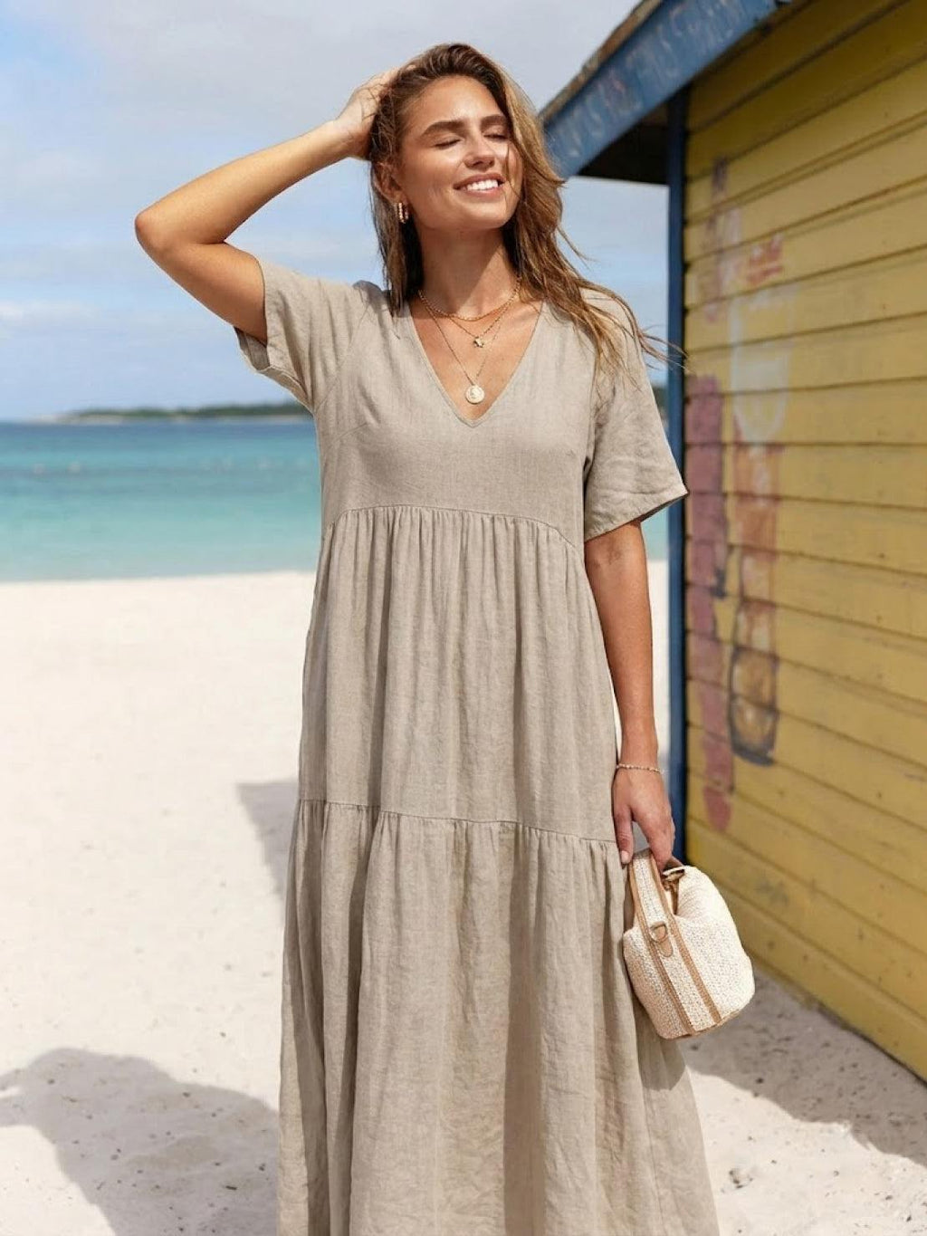 Women's Tiered Boho Maxi Dress