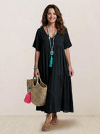 Women's Tiered Boho Maxi Dress