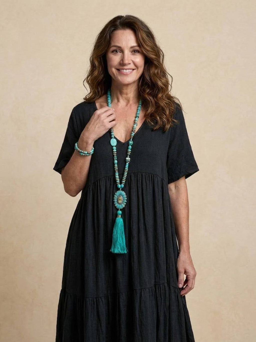 Women's Tiered Boho Maxi Dress