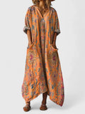 Women's V-Neck Paisley Maxi Dress