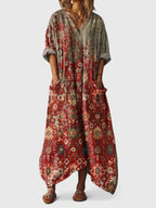 Women's V-Neck Paisley Maxi Dress
