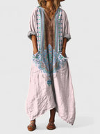 Women's V-Neck Paisley Maxi Dress