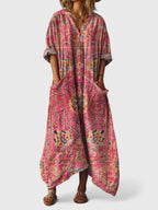 Women's V-Neck Paisley Maxi Dress