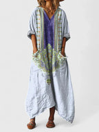 Women's V-Neck Paisley Maxi Dress
