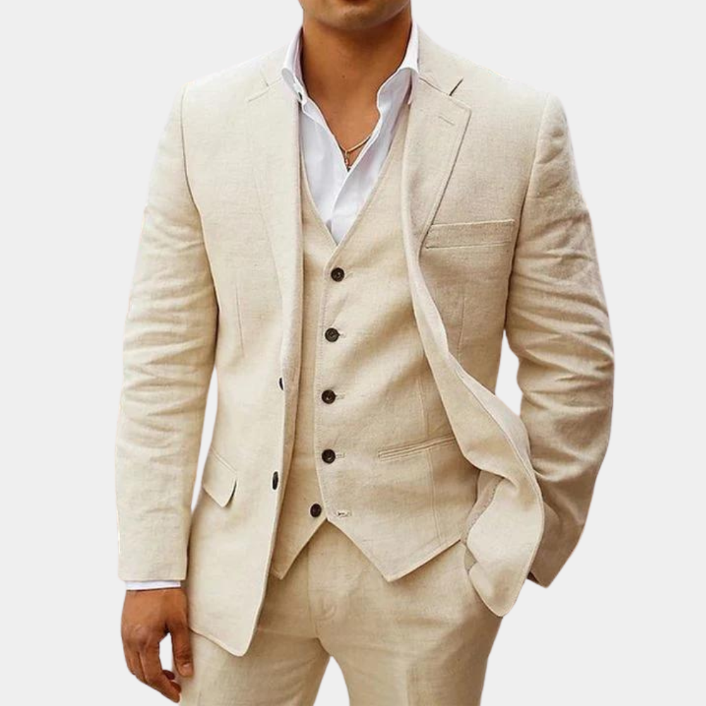 Men's Notch Lapel Three-Piece Suit