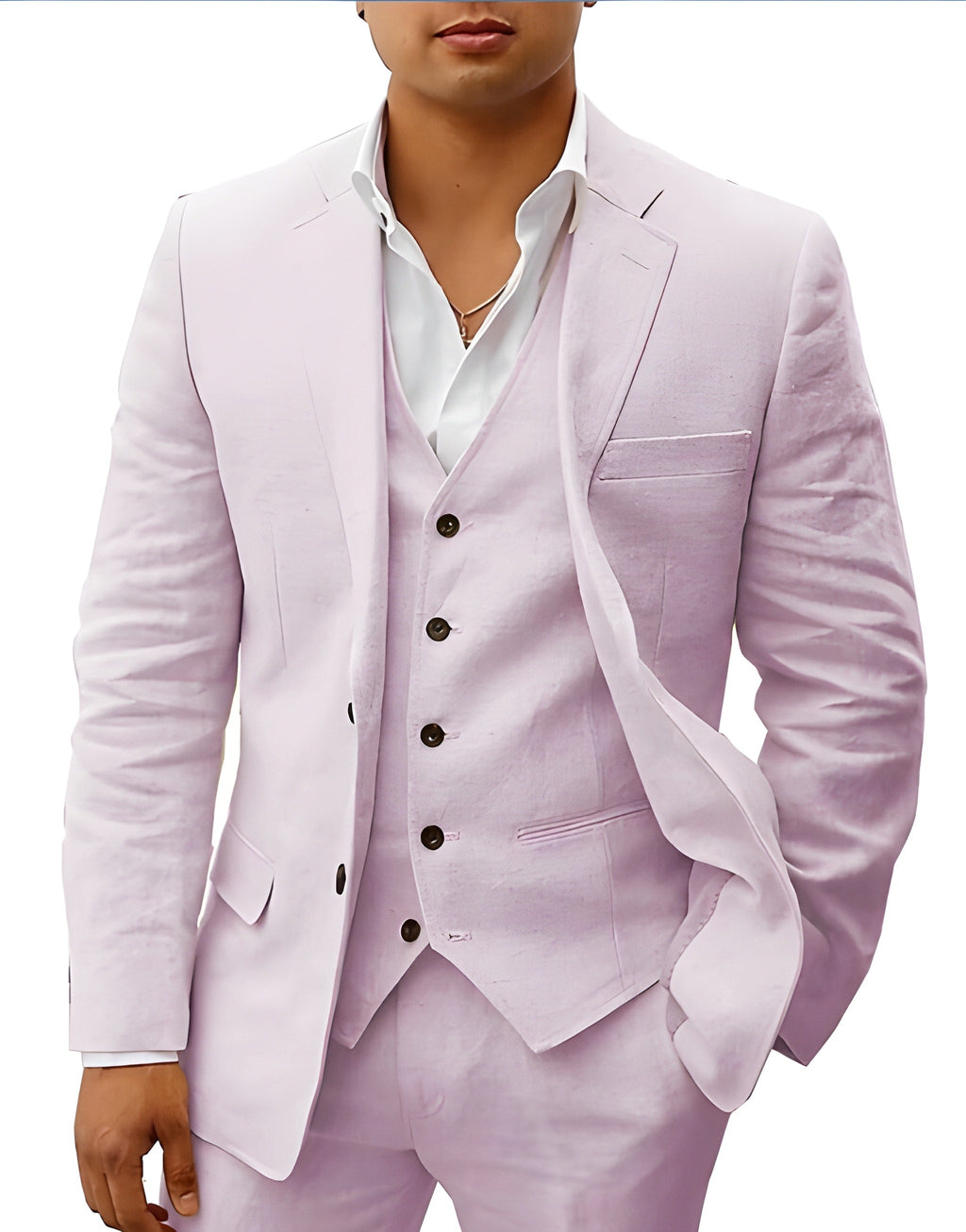 Men's Notch Lapel Three-Piece Suit