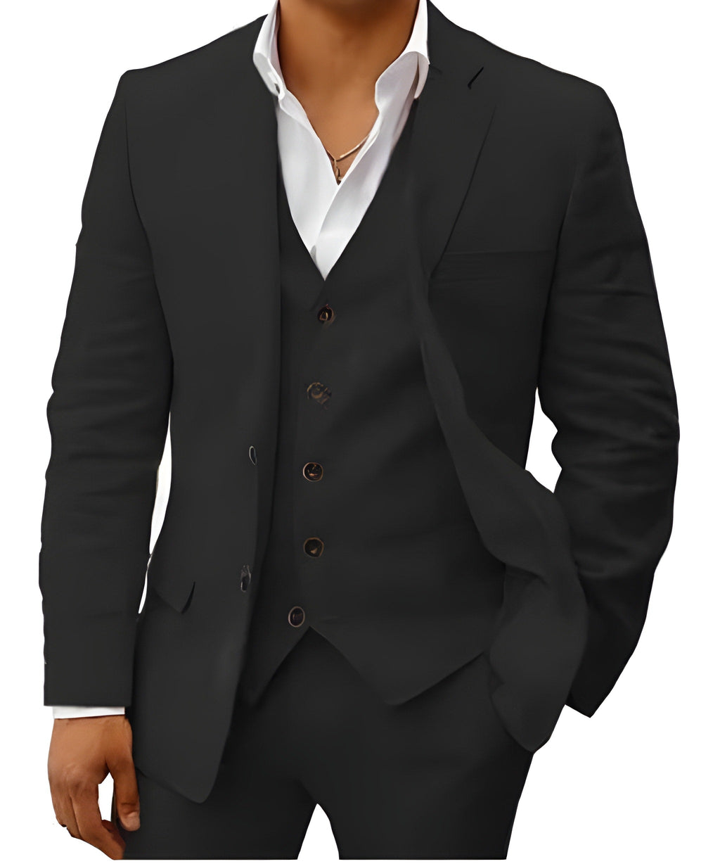 Men's Notch Lapel Three-Piece Suit