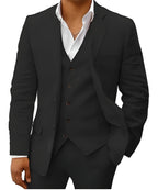 Men's Notch Lapel Three-Piece Suit