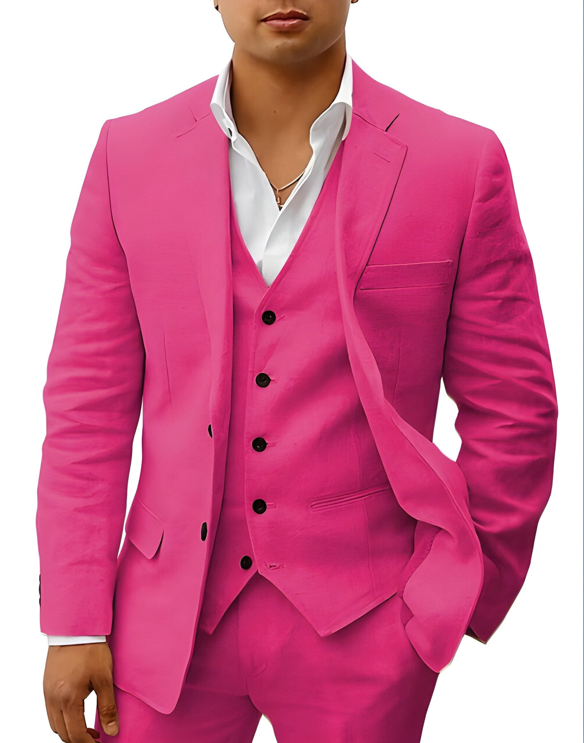 Men's Notch Lapel Three-Piece Suit