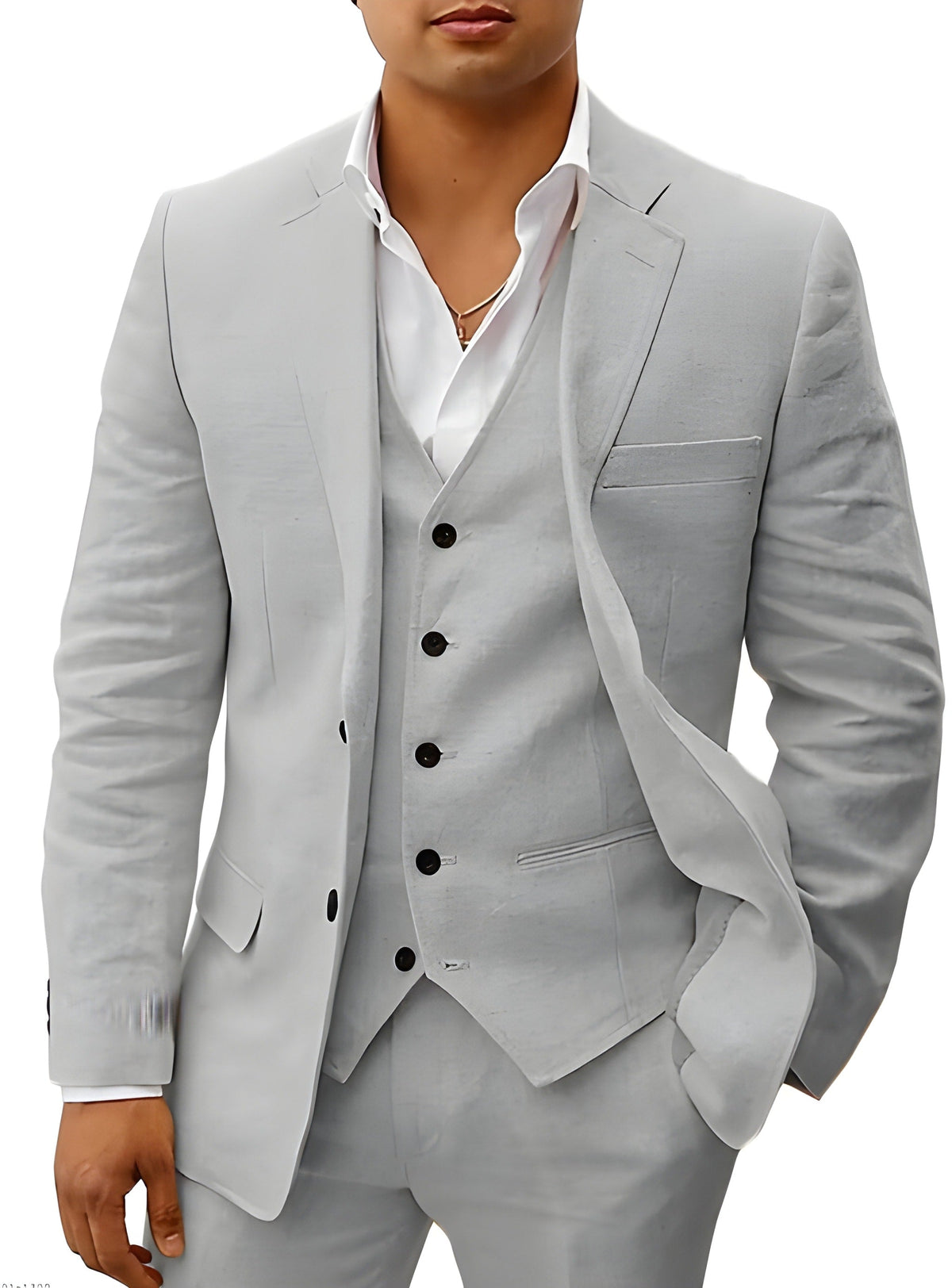 Men's Notch Lapel Three-Piece Suit