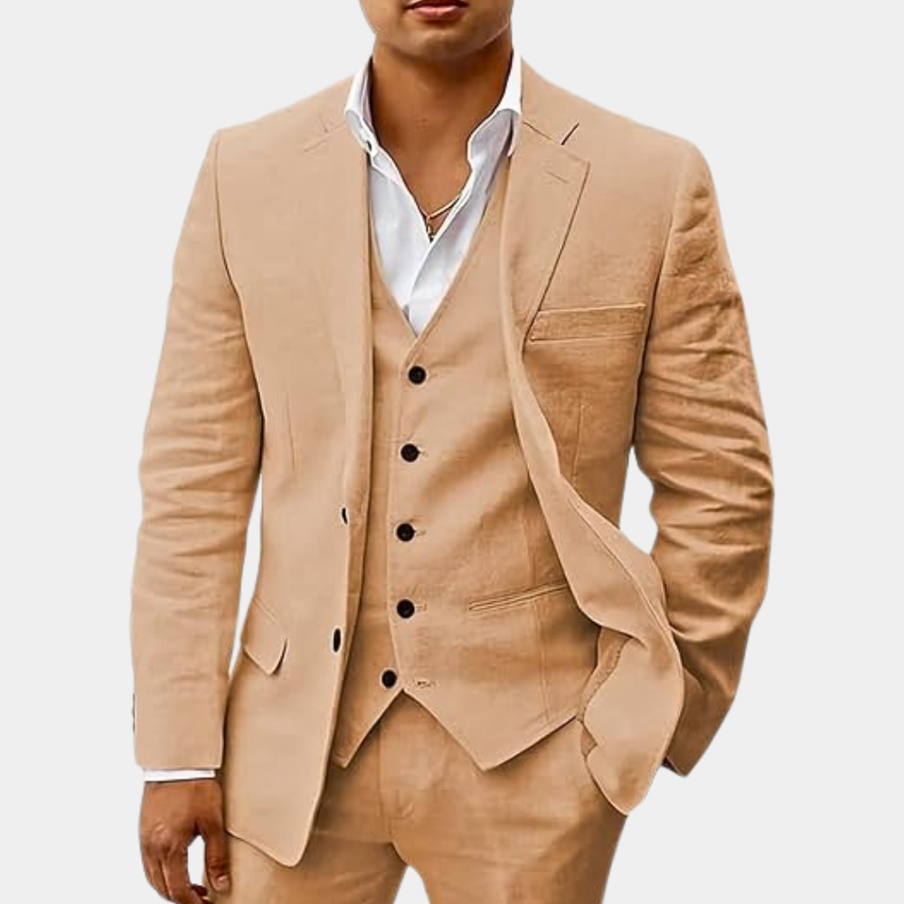 Men's Notch Lapel Three-Piece Suit