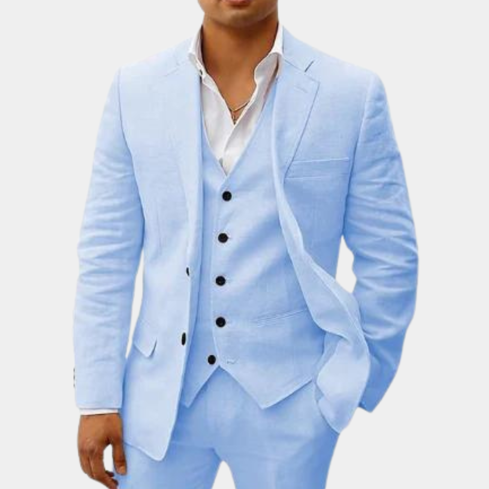 Men's Notch Lapel Three-Piece Suit