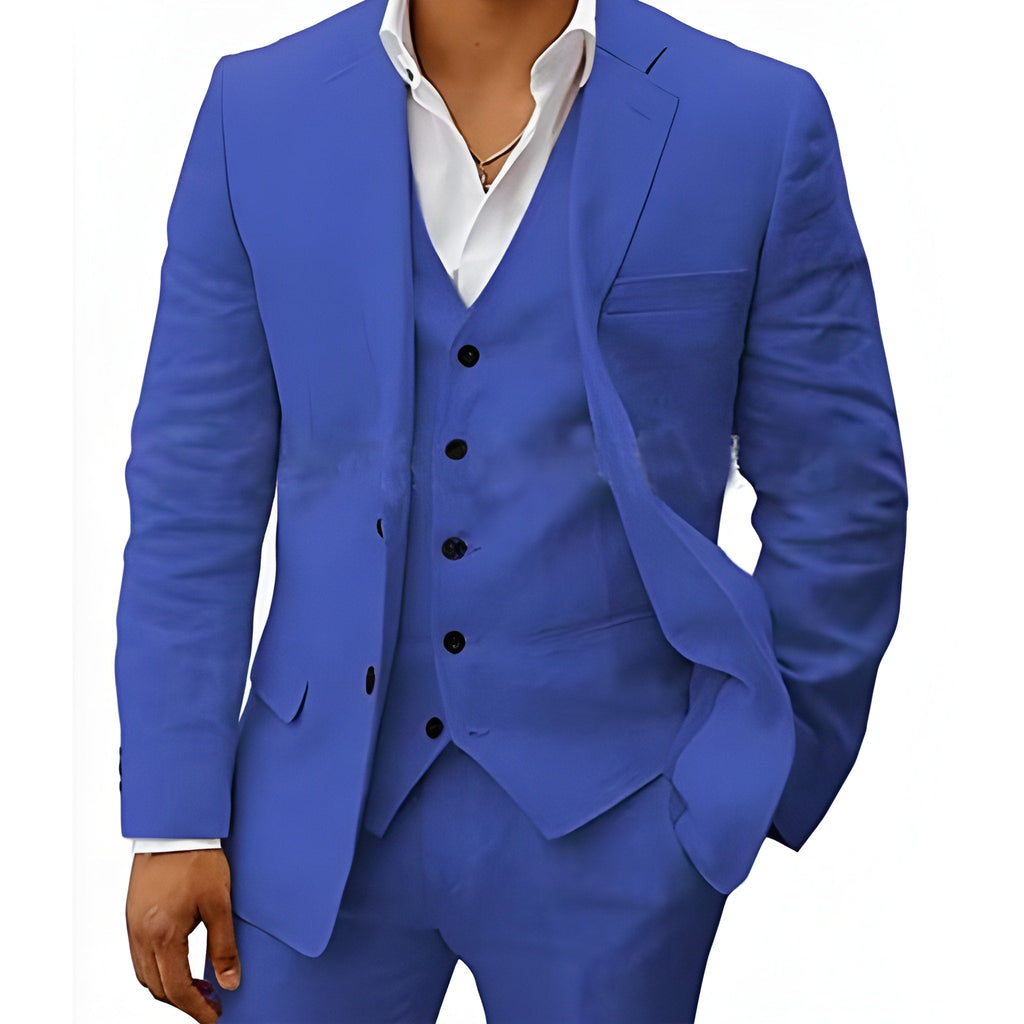 Men's Notch Lapel Three-Piece Suit