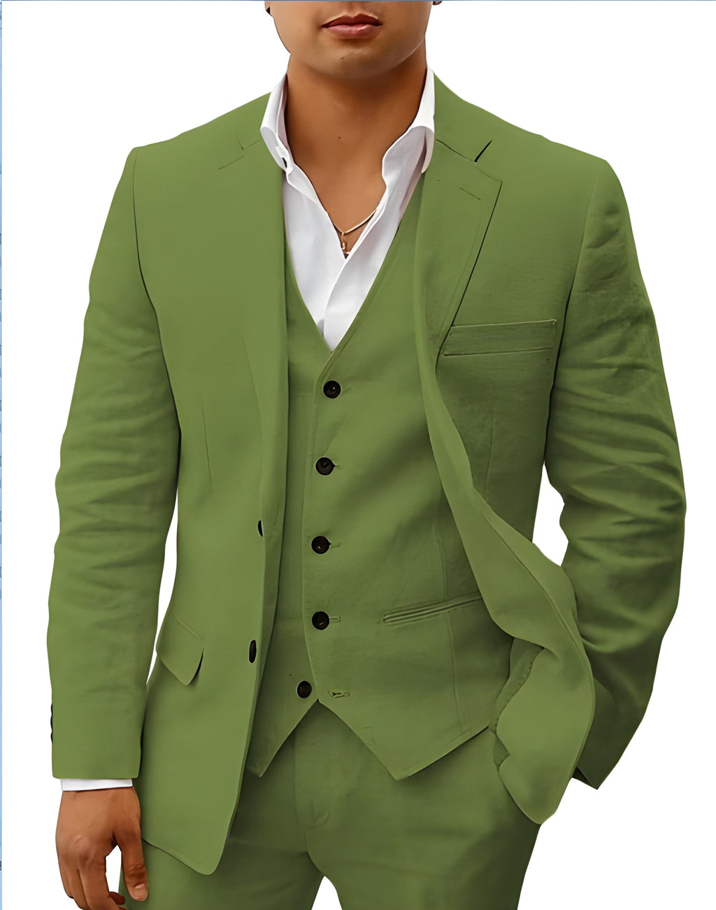 Men's Notch Lapel Three-Piece Suit