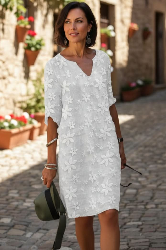 Women's Floral Lace Midi Dress