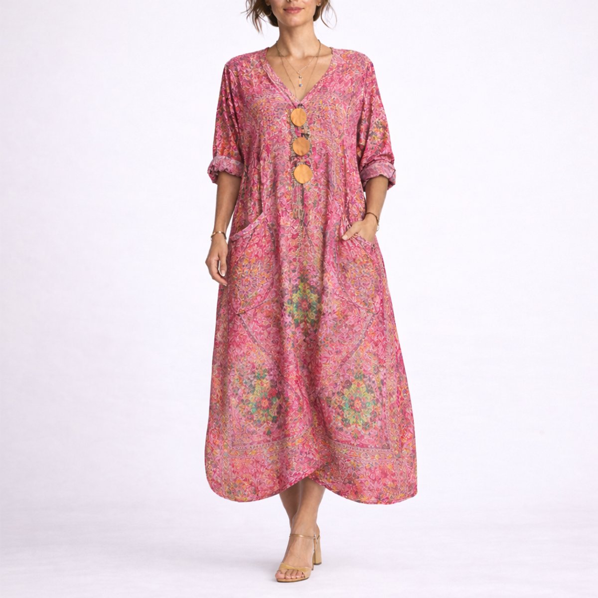 Women's Bohemian Paisley Maxi Dress