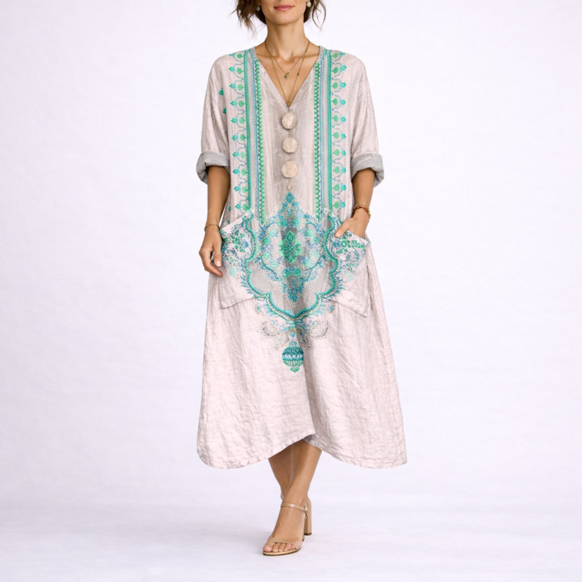 Women's Bohemian Paisley Maxi Dress