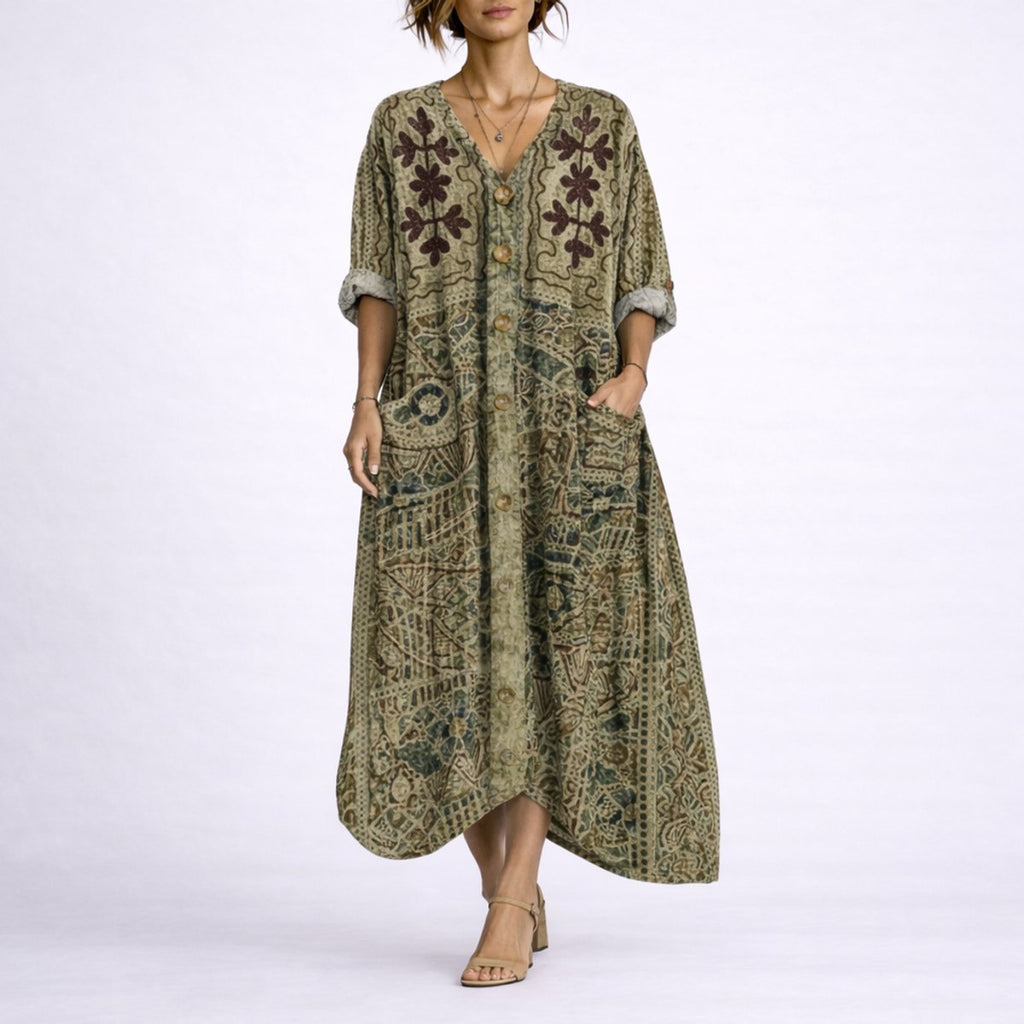 Women's Bohemian Paisley Maxi Dress