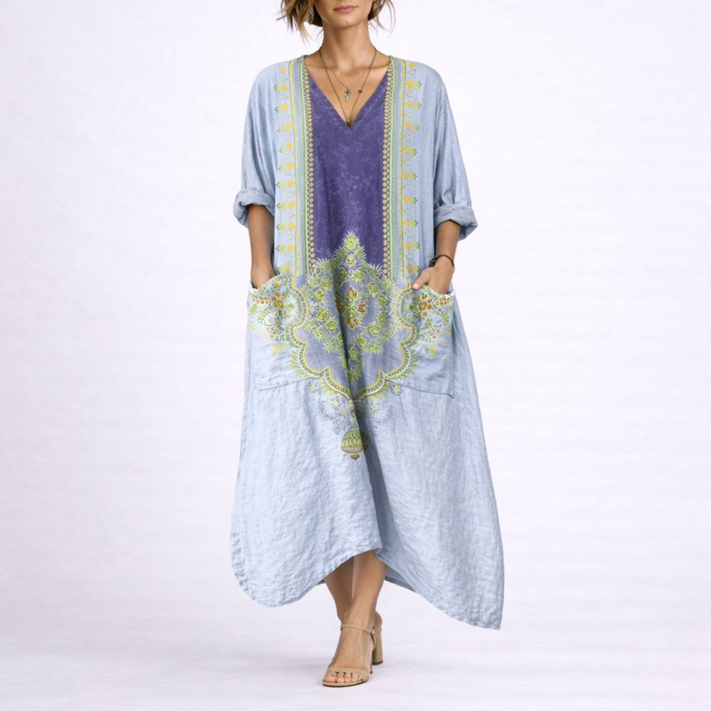 Women's Bohemian Paisley Maxi Dress