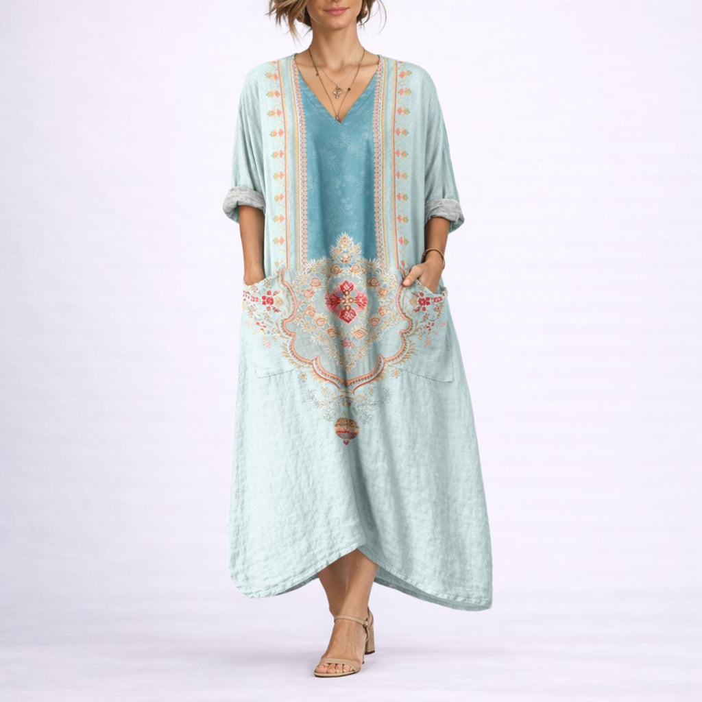 Women's Bohemian Paisley Maxi Dress