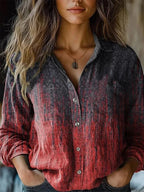 Women's Floral Boho Button-Up Blouse