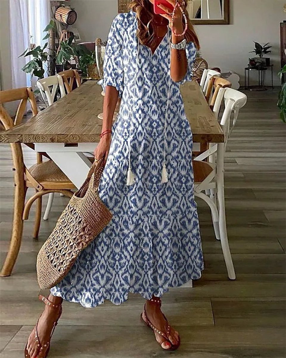 Women's V-Neck Midi Dress