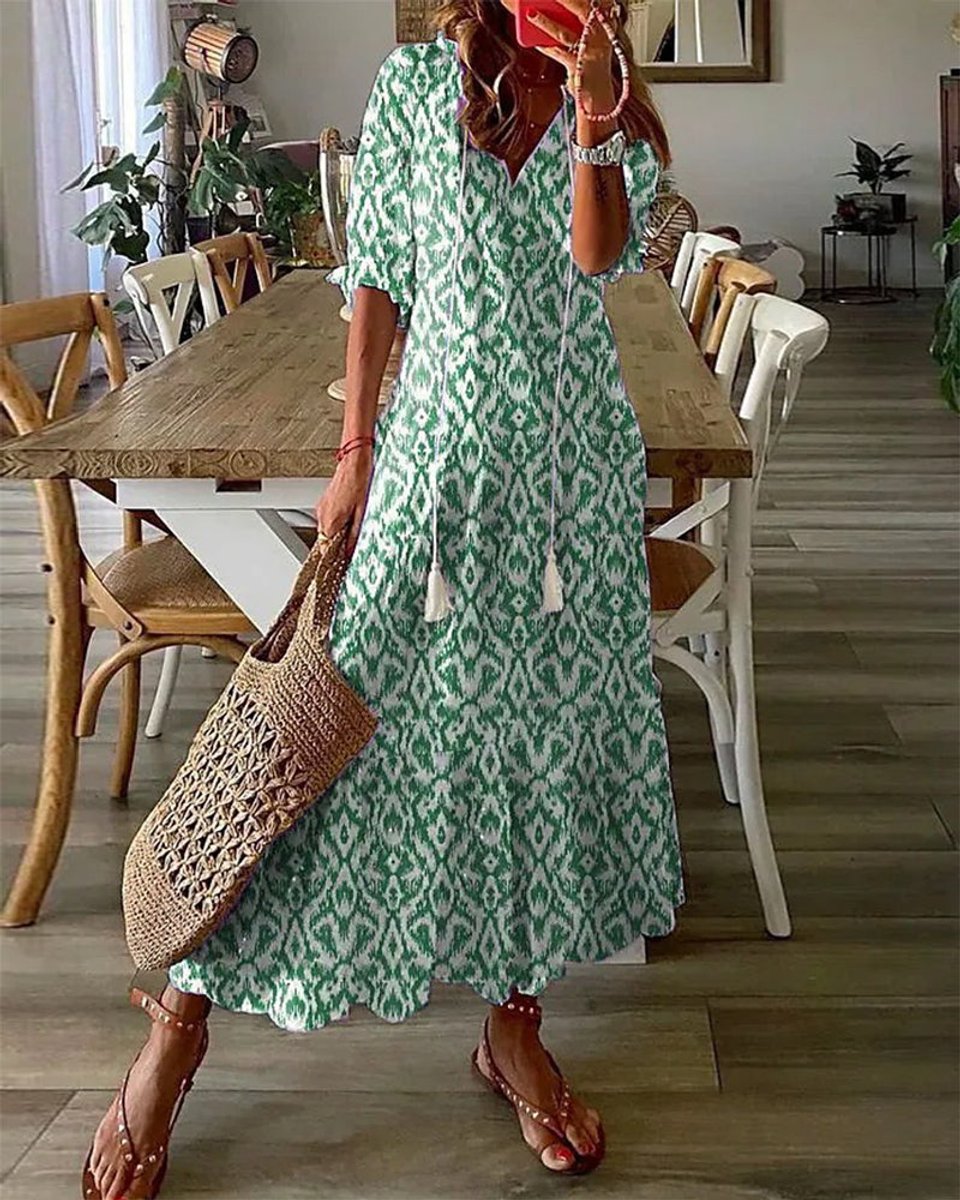 Women's V-Neck Midi Dress