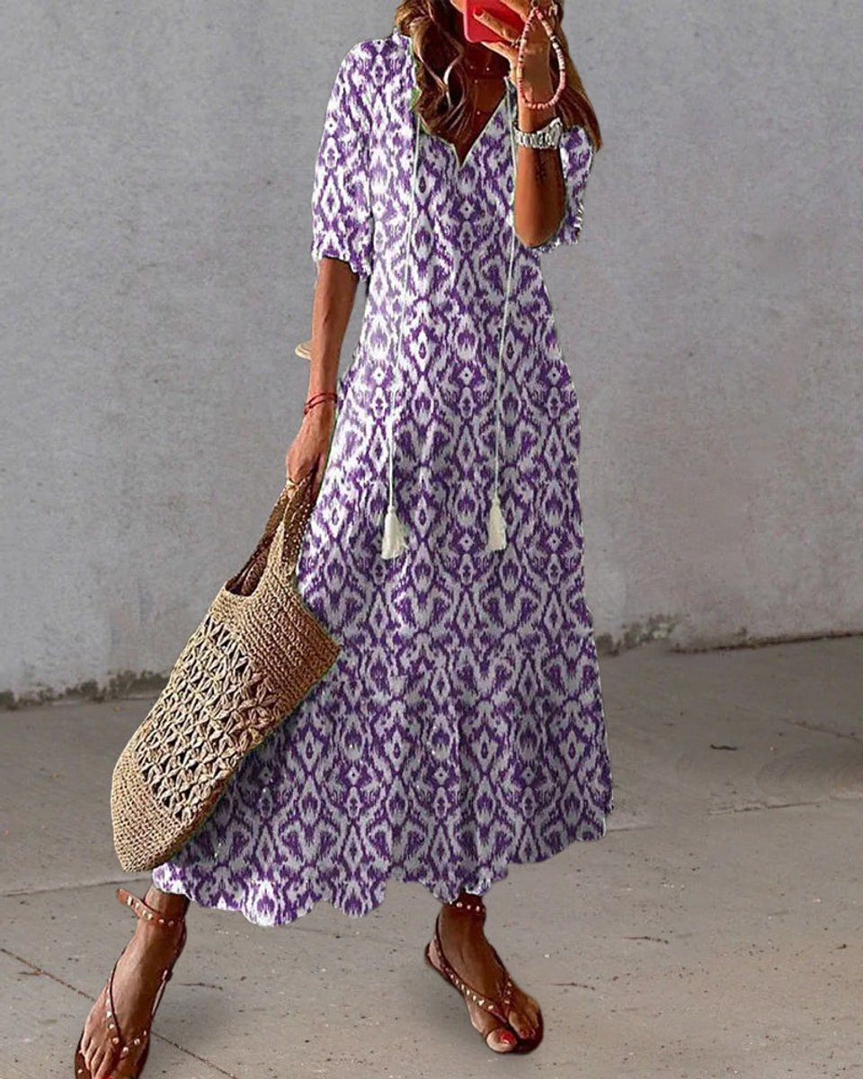 Women's V-Neck Midi Dress