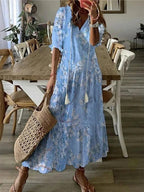 Women's V-Neck Midi Dress