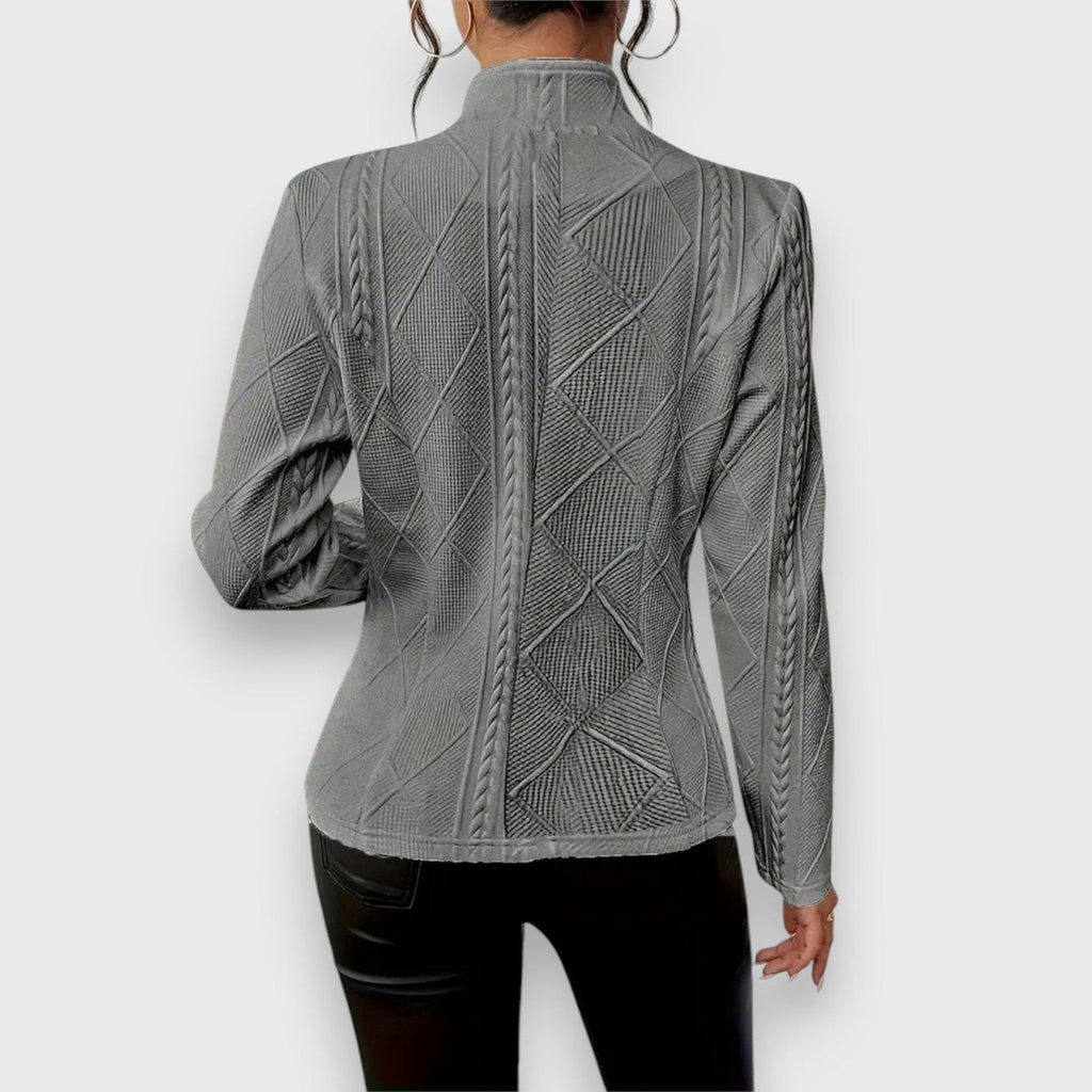 Women's Cable Knit Mock Neck Jumper