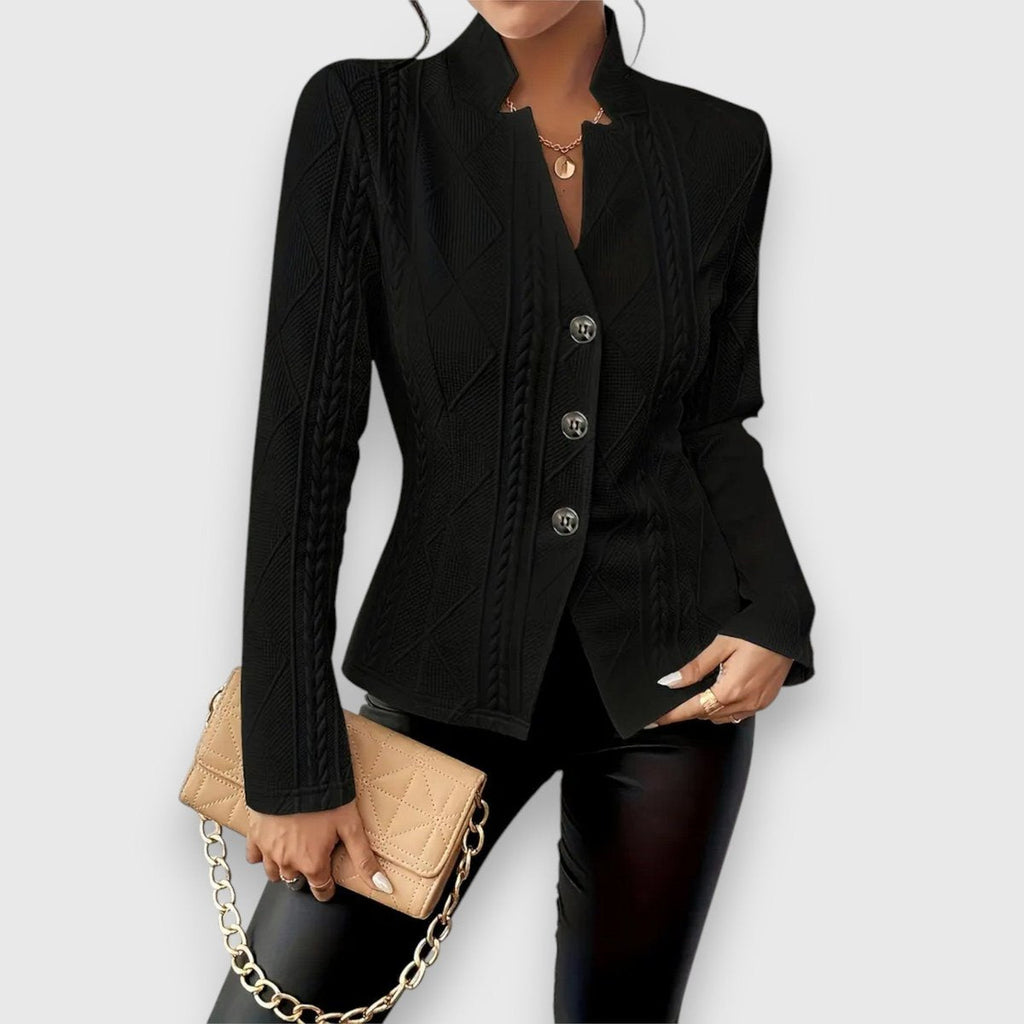 Women's Cable Knit Mock Neck Jumper